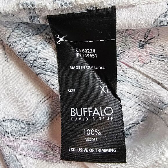 Buffalo David Bitton Beautiful Floral Blouse Top 100% Viscose sz XL - Picture 8 of 9